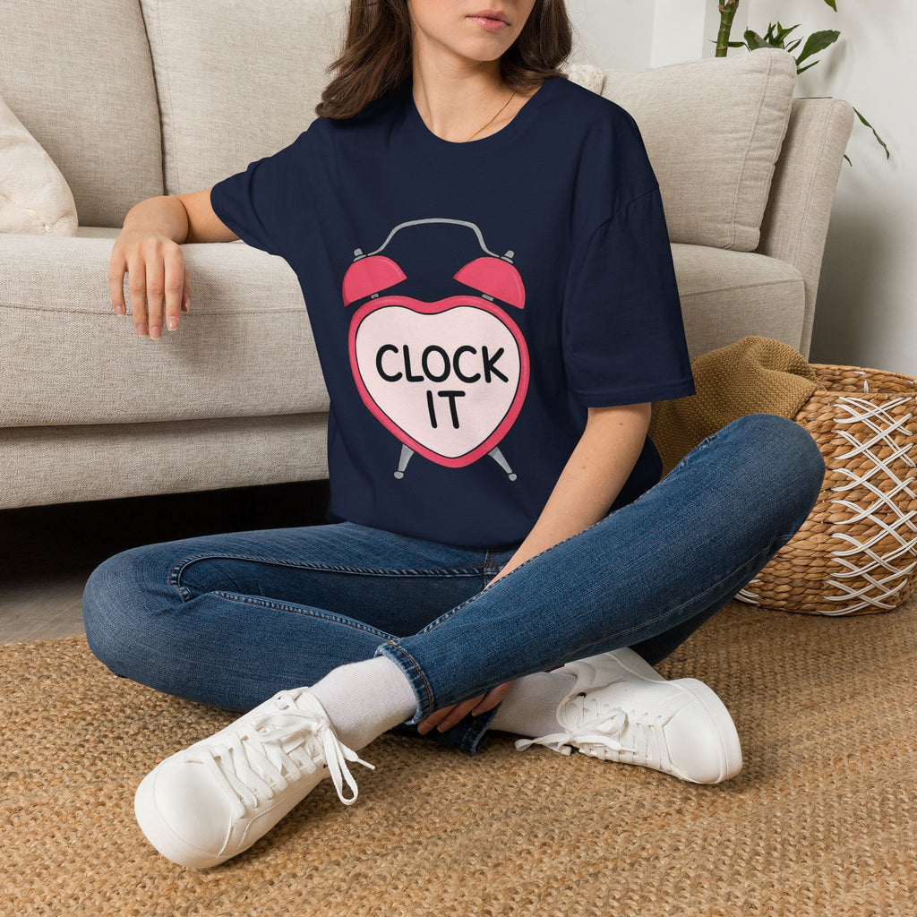 Clock It Alarm-Heart Graphic T-Shirt
