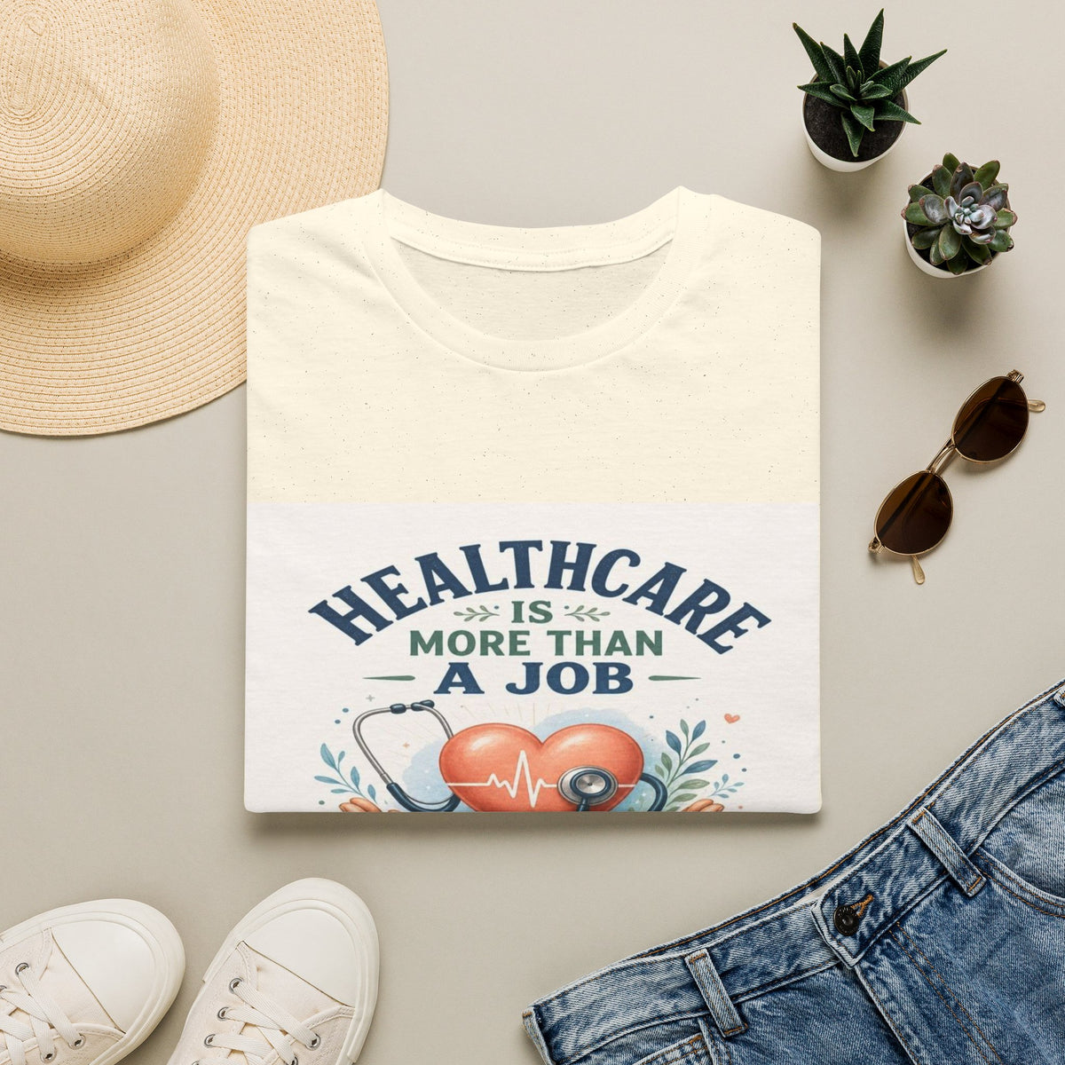 Inspirational T-shirt Design Featuring Compassionate Healthcare Imagery- Graphic Tees