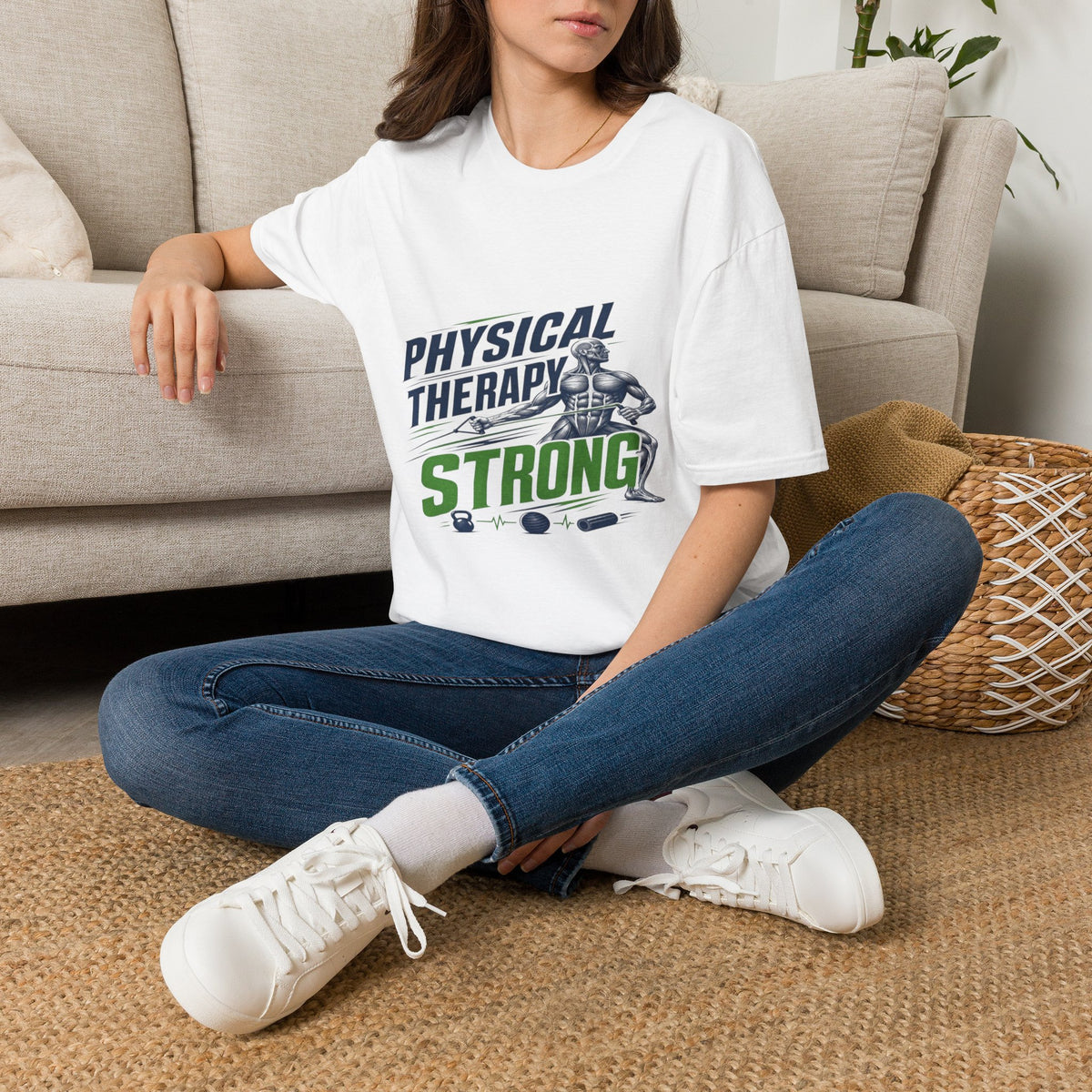 Bold Typography Design With Muscular Figure and Dynamic Lines- Graphic Tees