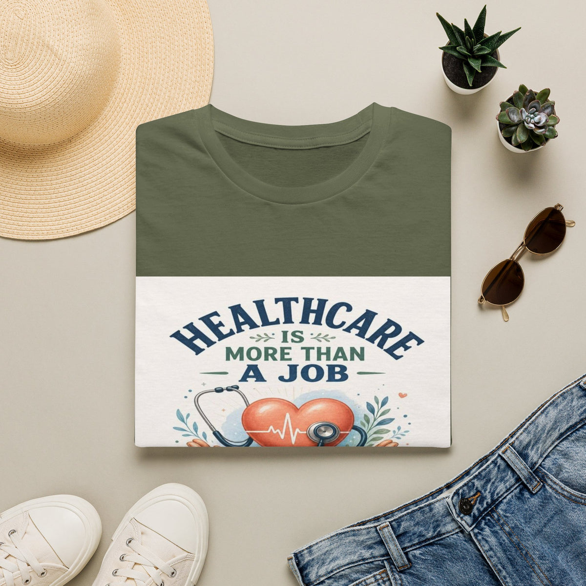 Inspirational T-shirt Design Featuring Compassionate Healthcare Imagery- Graphic Tees