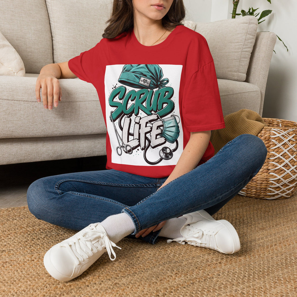 Modern Scrub Life T Shirt Design With Playful Typography