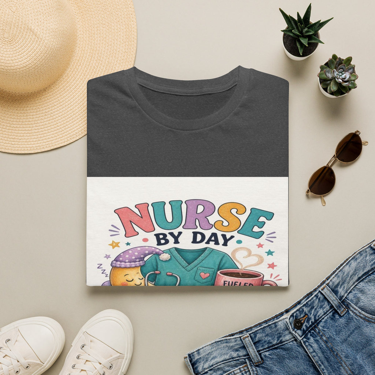 Playful T-shirt Design Featuring Nurse Life Typography And Illustrations- Graphic Tees