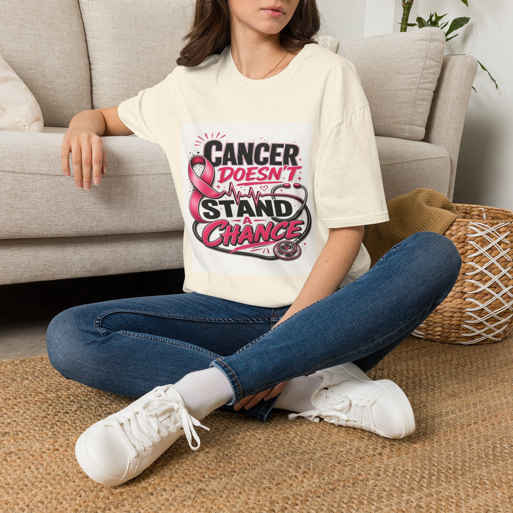 Bold Oncology Nurse Design Featuring Empowering Phrase With Awareness Ribbon- Graphic Tees