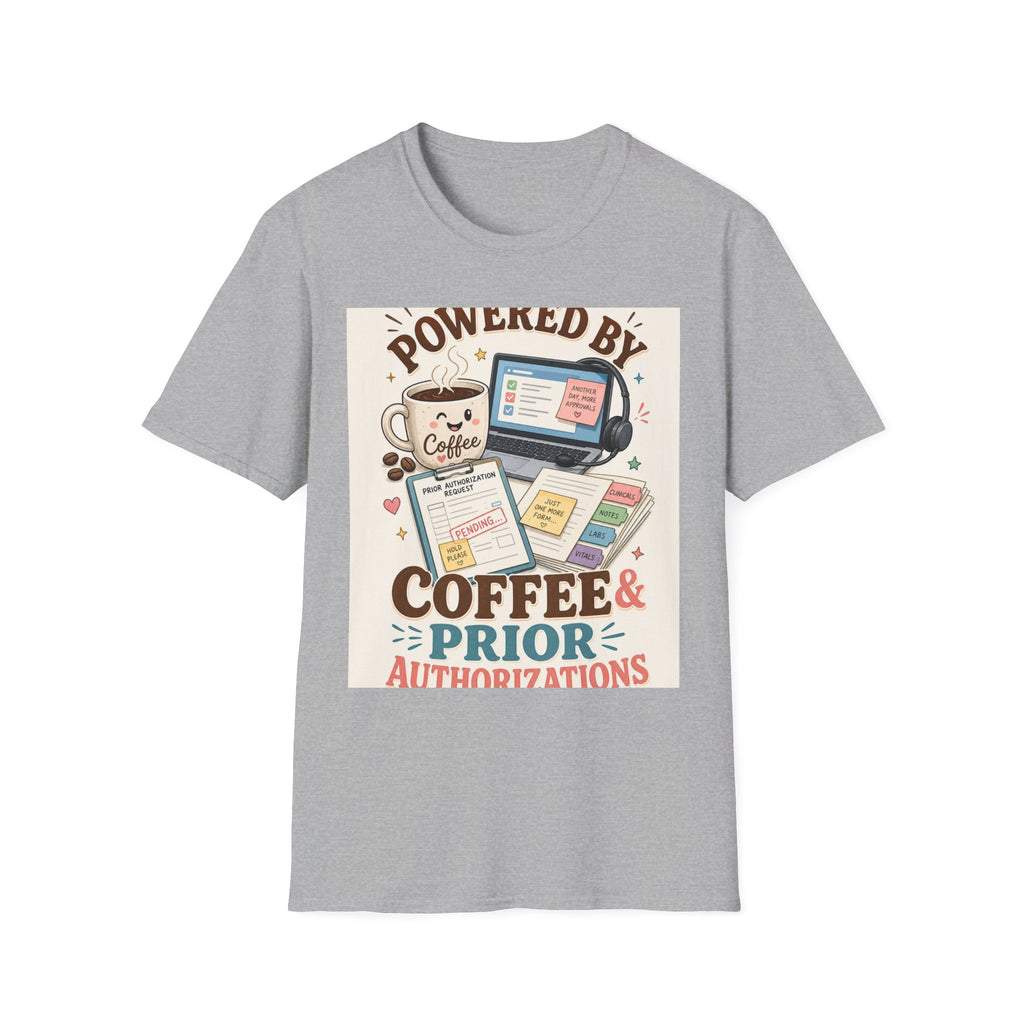Whimsical T Shirt Design Featuring Coffee And Prior Authorizations (1)
