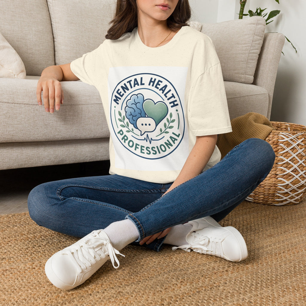 Badge Style Graphic Featuring Mental Health Professional Title With Iconography