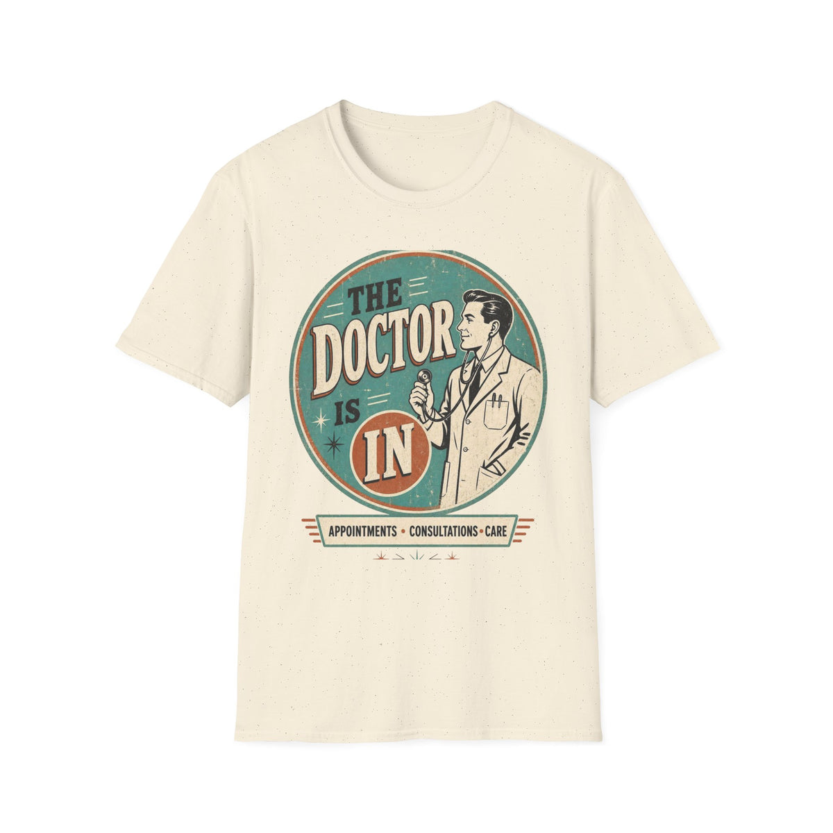 Vintage 1950s Doctor Office Graphic With Classic Badge