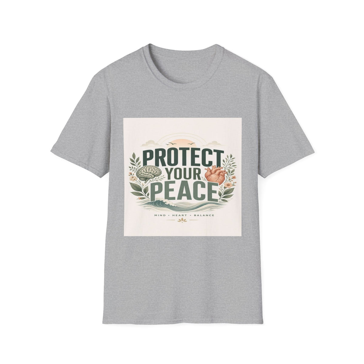 Large Typography Graphic Promoting Peace With Botanical Elements- Graphic Tees