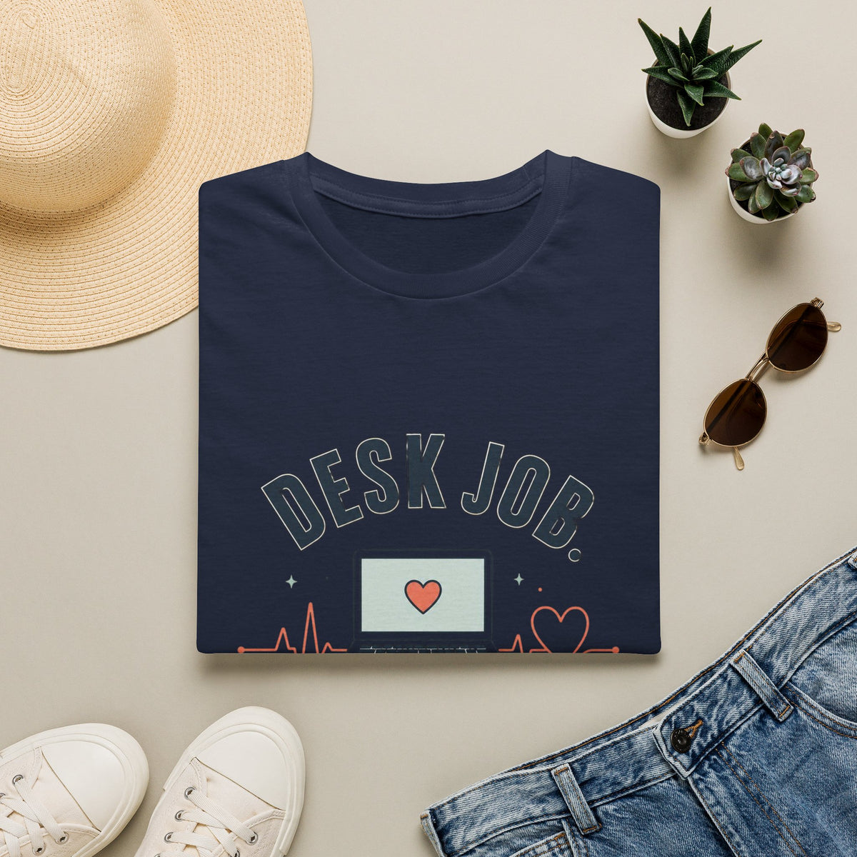 Minimalist T Shirt Design Showcasing Healthcare Heartbeat Concept