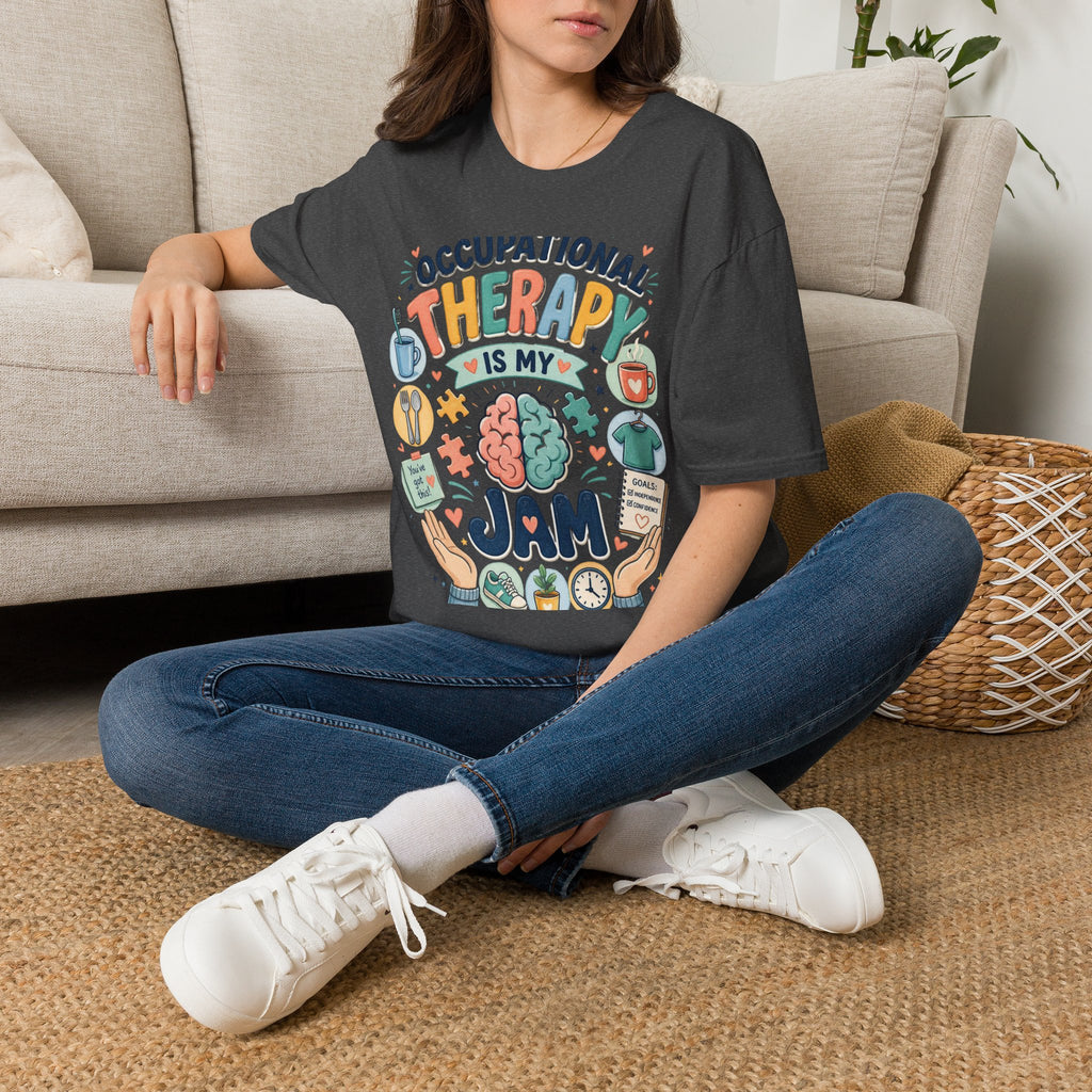 Playful T Shirt Design Celebrating Occupational Therapy Vibrantly Illustrated