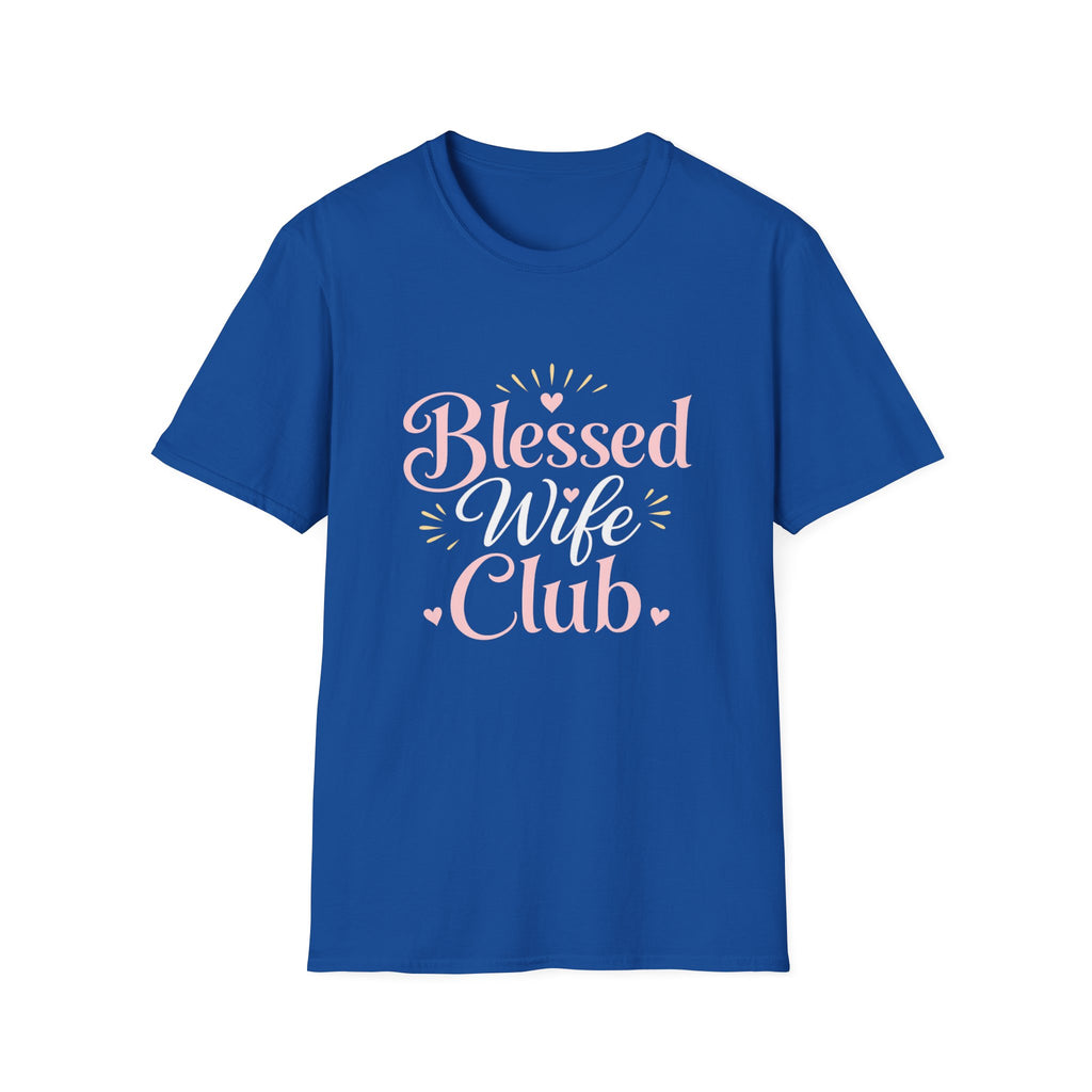 Blessed Wife Club T-Shirt — Pastel Pink 'Blessed' Graphic Tee