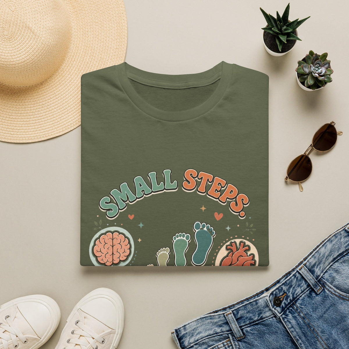 Typography Design Showcasing Small Steps Leading To Growth