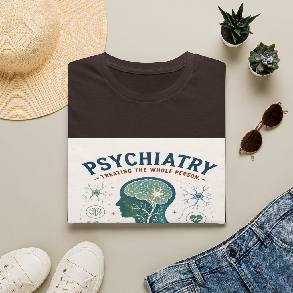 Human Silhouette With Brain And Heart Surrounded By Medical Imagery- Graphic Tees