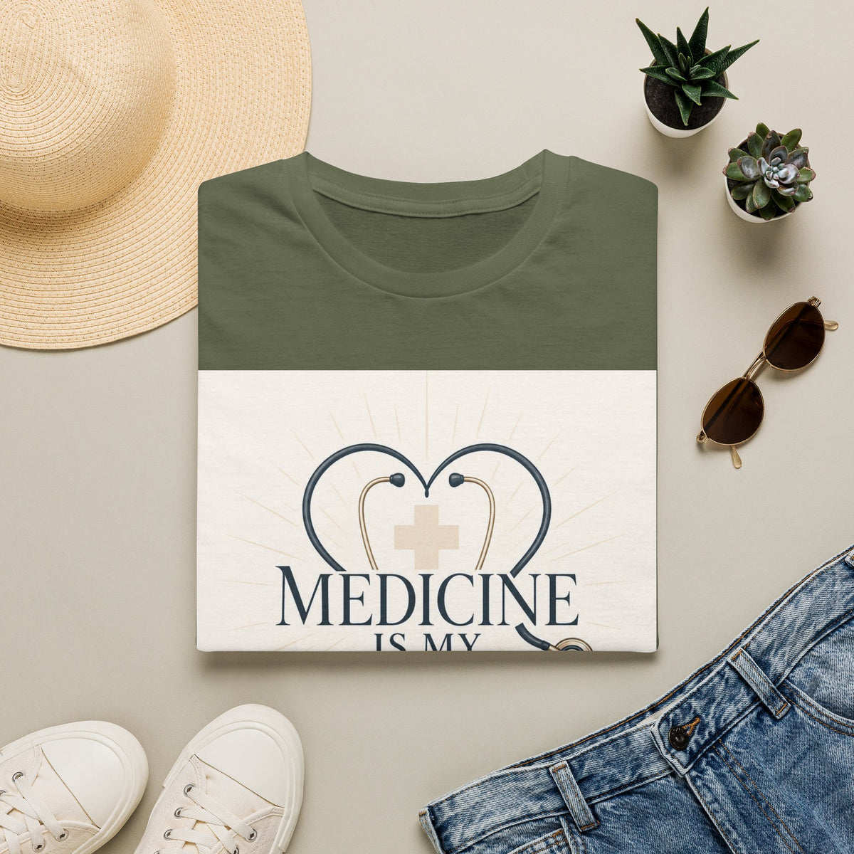 Elegant Design Celebrating Medicine With Heart Shaped Stethoscope