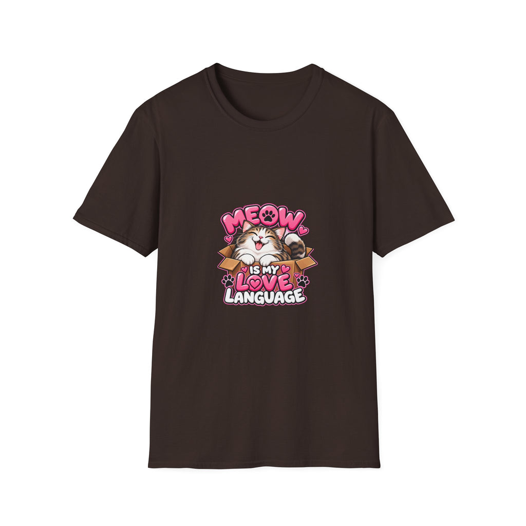 Meow Is My Love Language T-Shirt — Cute Cat Graphic Tee for Cat Lovers