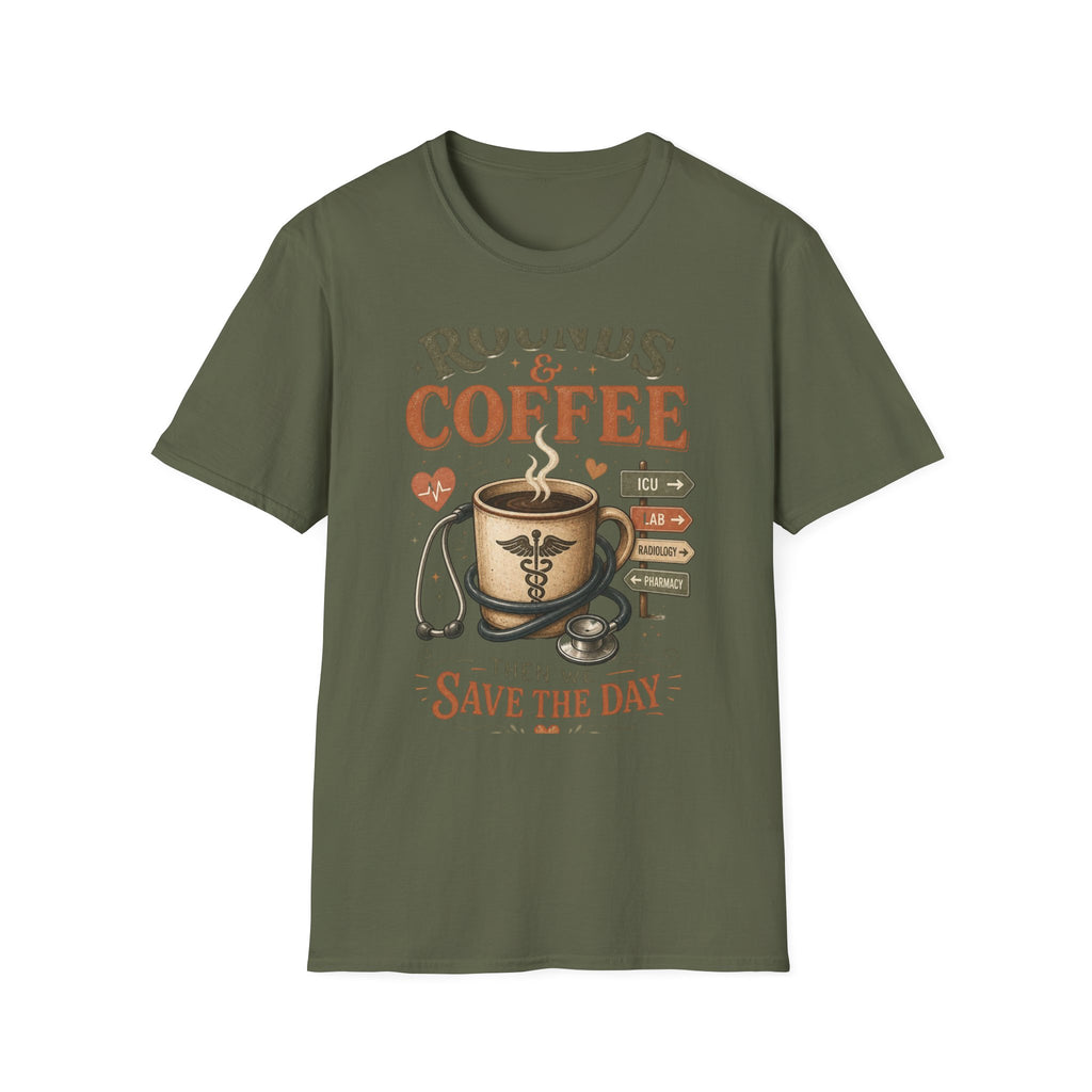 Coffee Cup With Stethoscope Combining Vintage Café And Medical Aesthetics