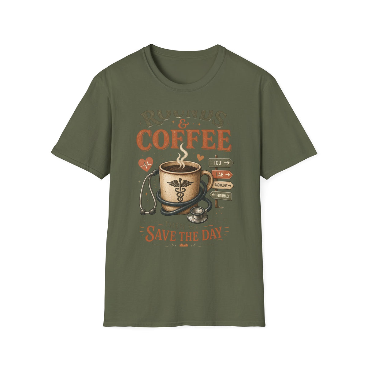 Coffee Cup With Stethoscope Combining Vintage Café And Medical Aesthetics