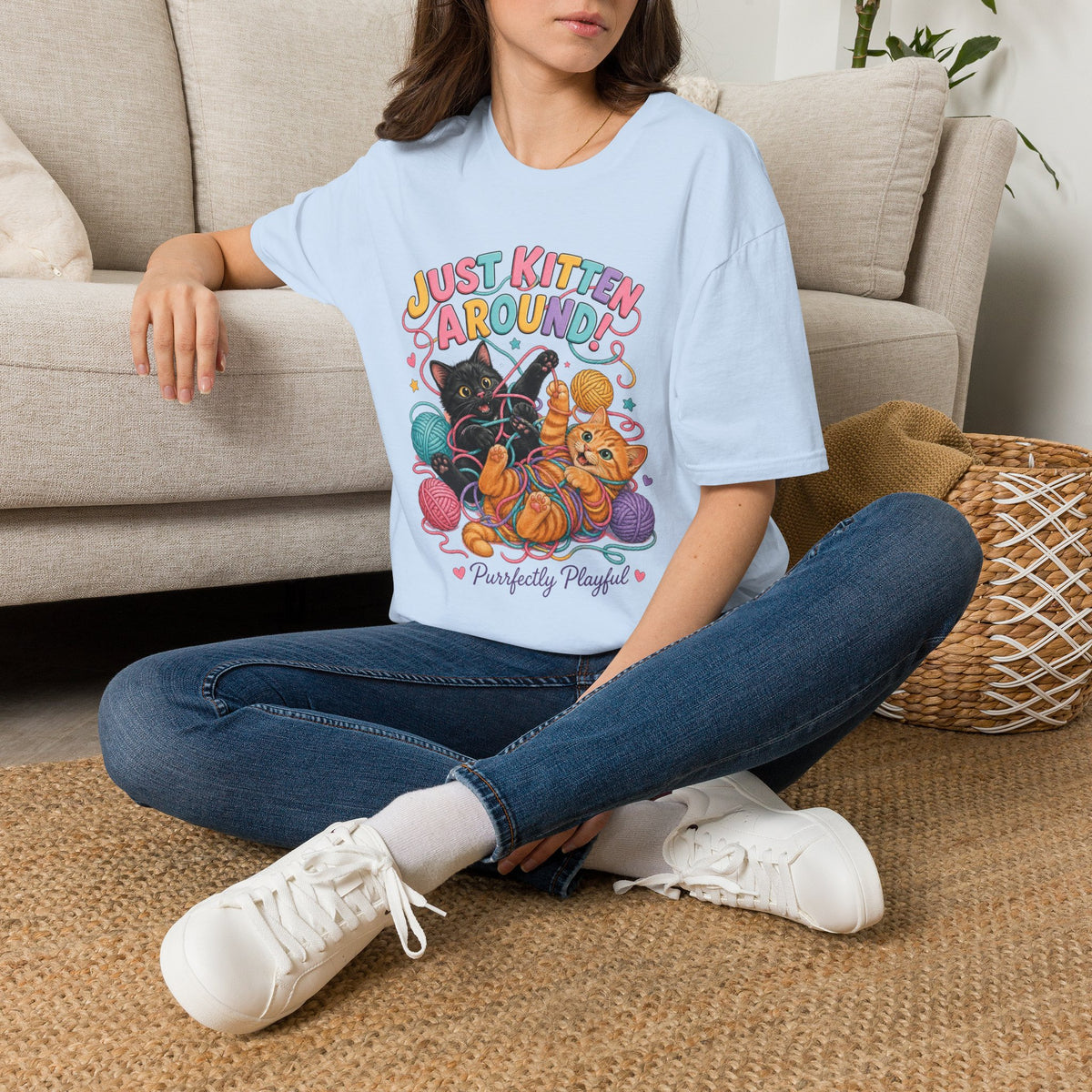 Just Kitten Around T-Shirt — Cute Playful Cat Graphic Tee