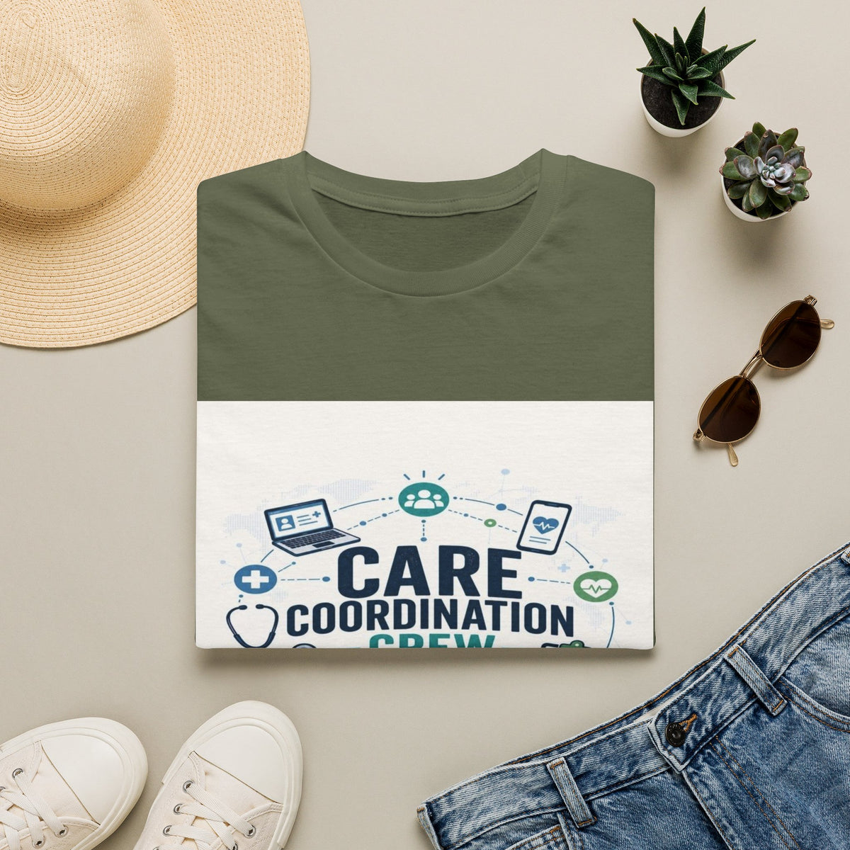 T-shirt Graphic Featuring Modern Aesthetic Care Coordination Crew- Graphic Tees