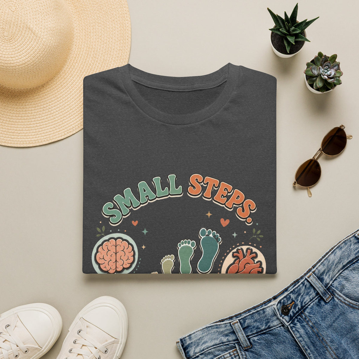Typography Design Showcasing Small Steps Leading To Growth