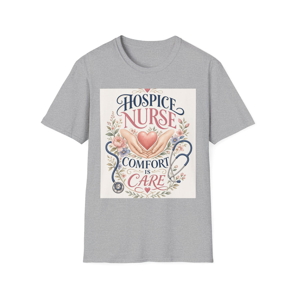 Elegant T Shirt Design Celebrating Hospice Nurses With Compassionate Imagery