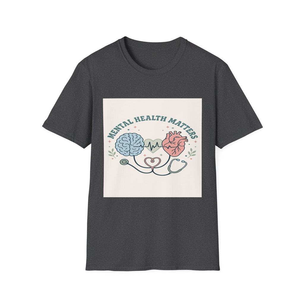 Stylized Brain And Heart Design For Mental Health Awareness- Graphic Tees