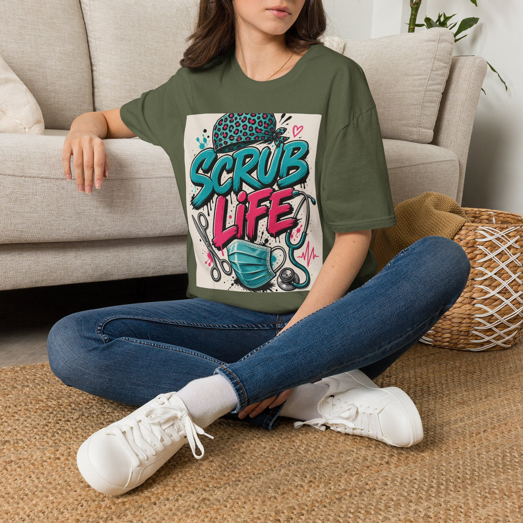 Scrub Life T Shirt Design Featuring Bold Streetwear Typography