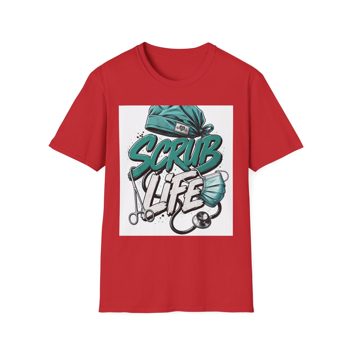 Modern Scrub Life T Shirt Design With Playful Typography