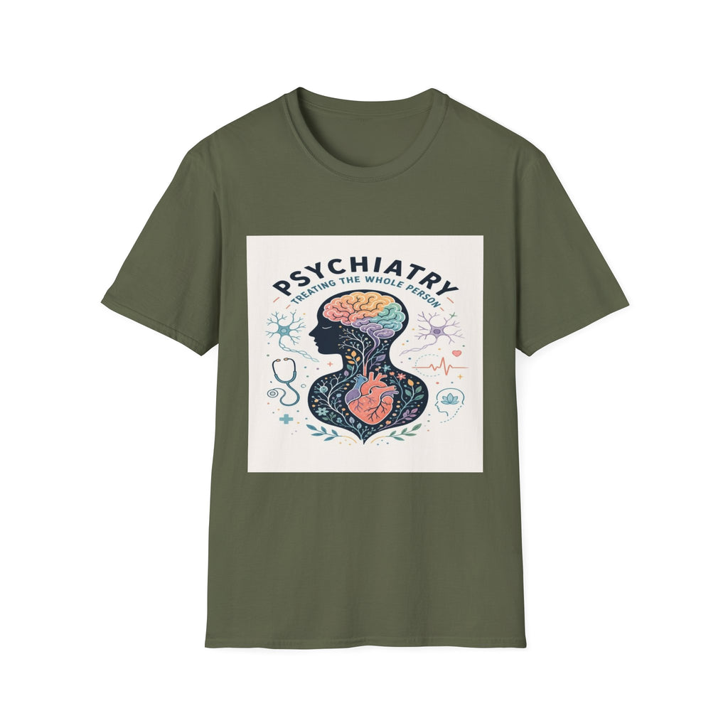 Colorful Brain And Heart In Human Silhouette With Text- Graphic Tees