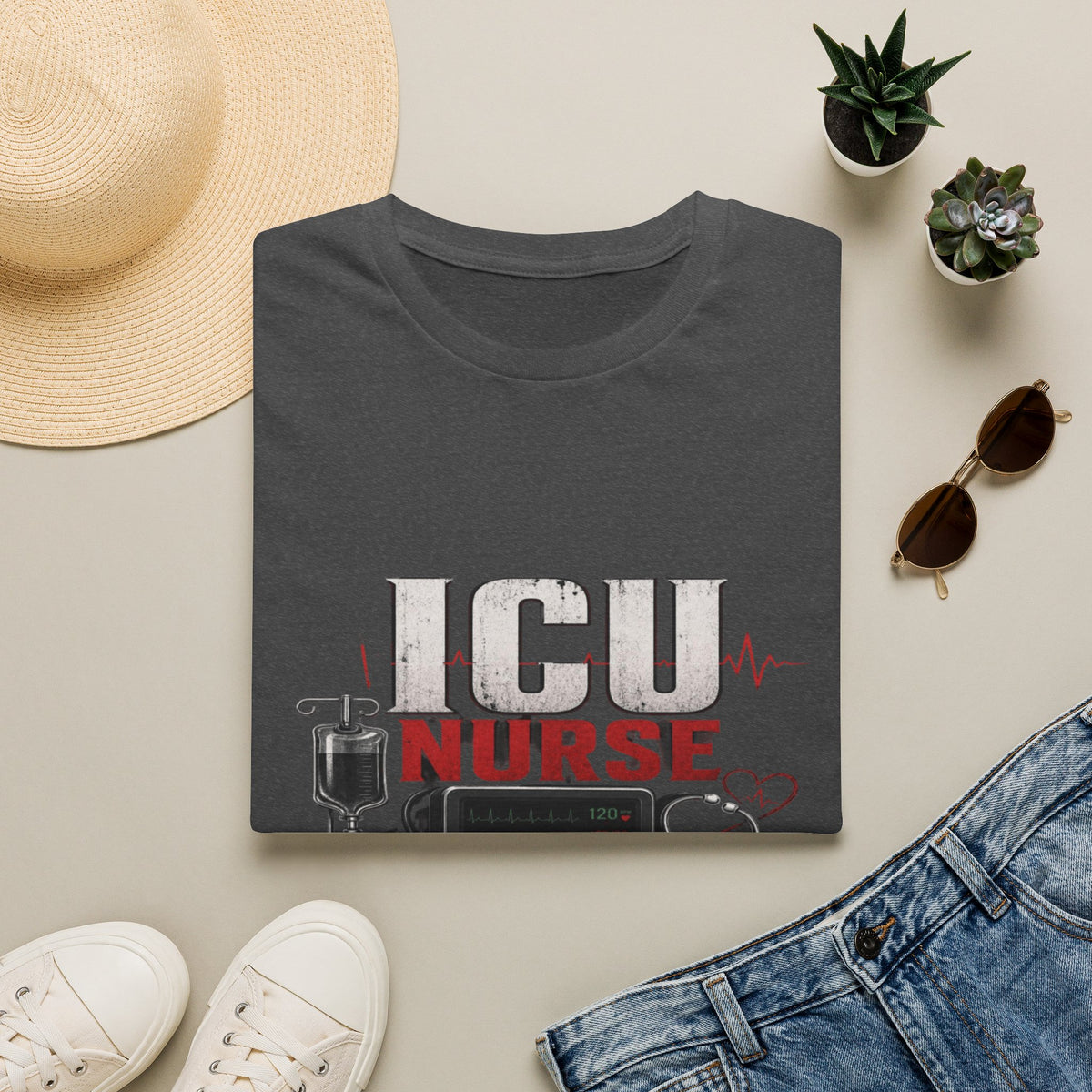 Powerful ICU Nurse T-Shirt Design With Bold Typography- Graphic Tees