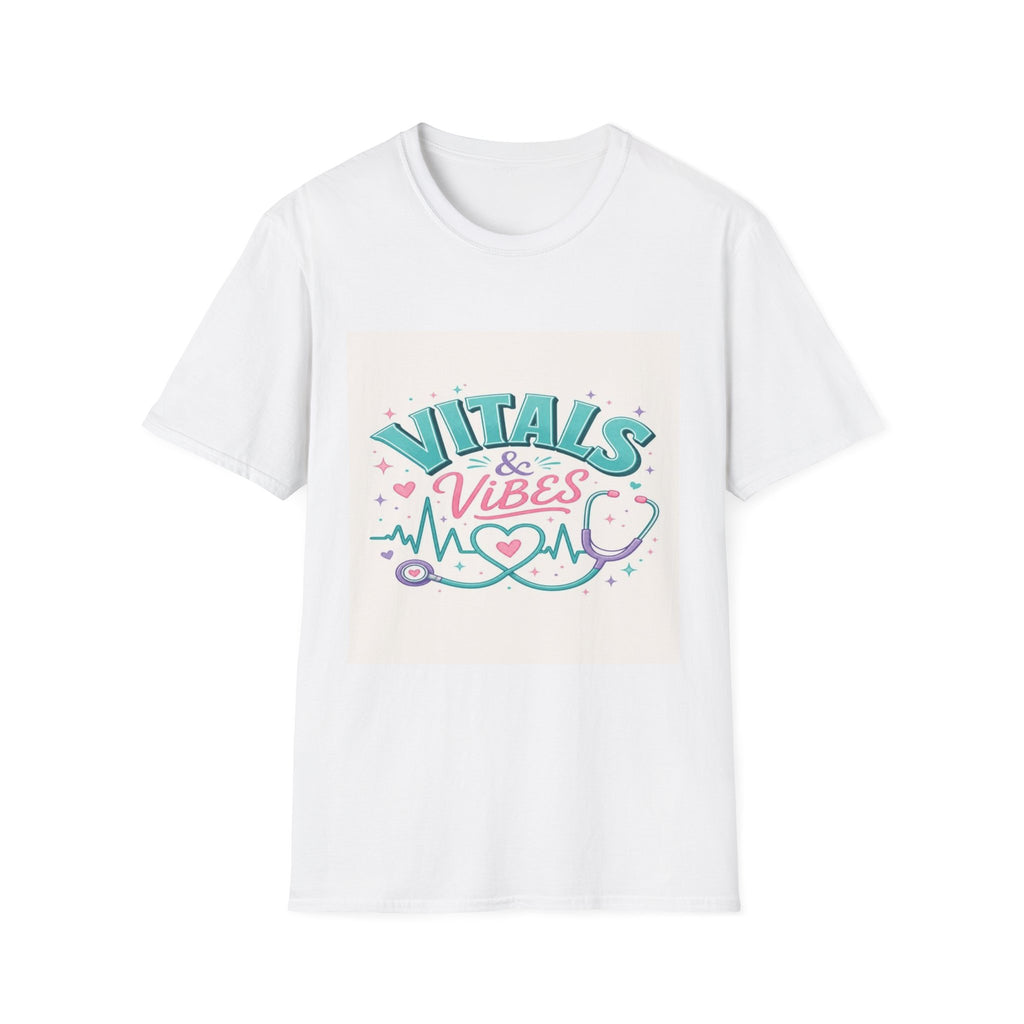 Trendy T-Shirt Design Featuring Vitals And Vibes Phrase- Graphic Tees
