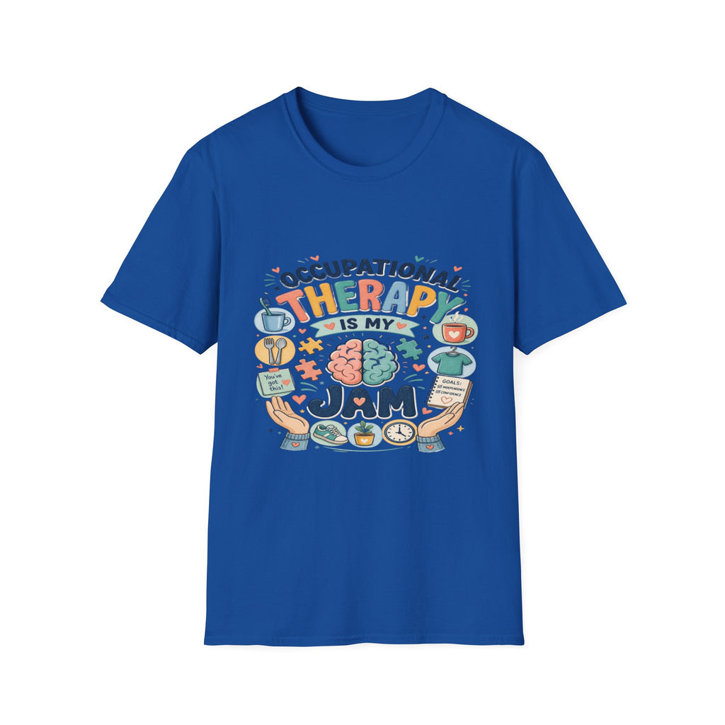 Playful T-shirt Design Celebrating Occupational Therapy Vibrantly Illustrated- Graphic Tees