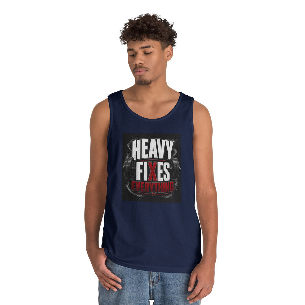 Tank Top — "Heavy Fixes Everything" Gym Workout Tank