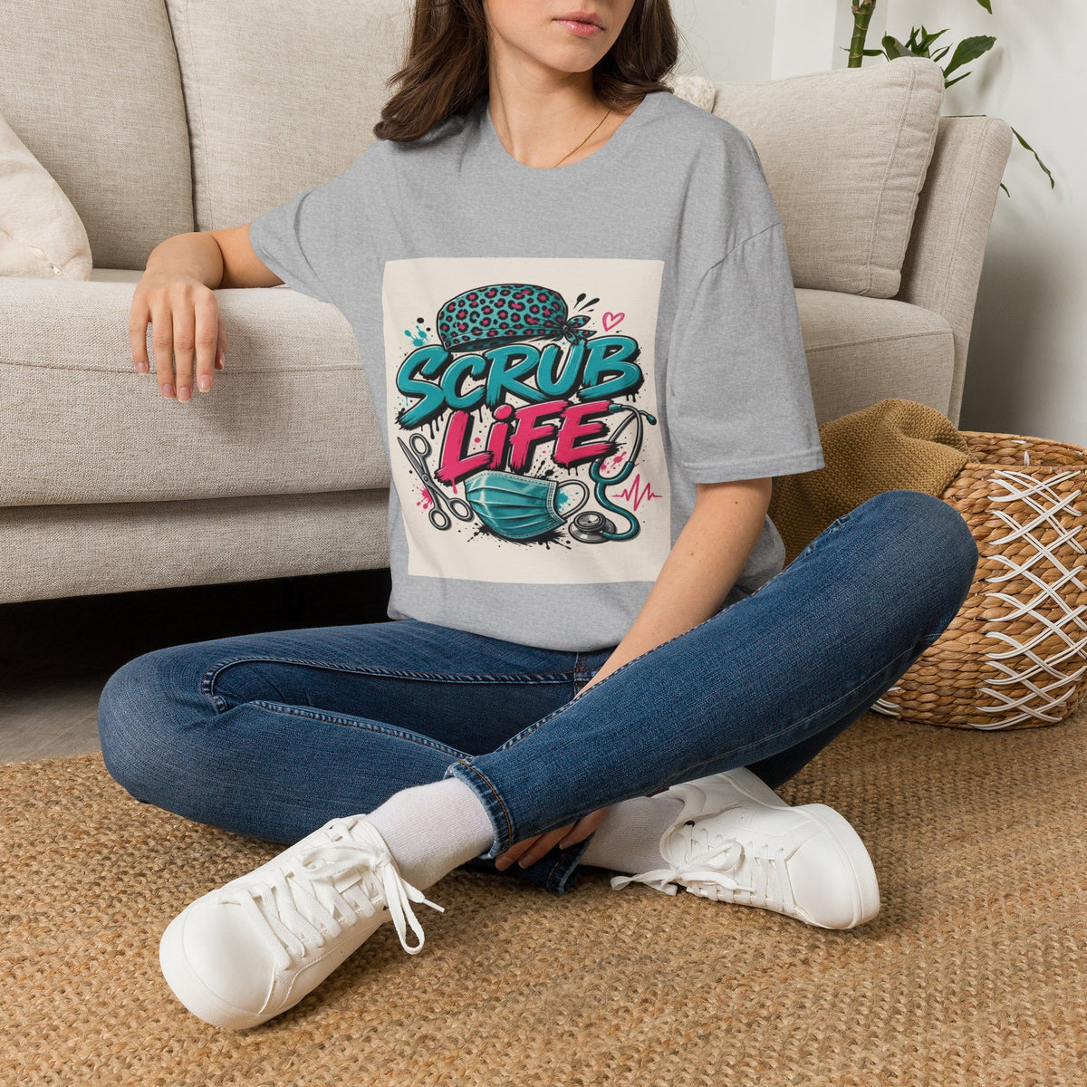 Scrub Life T-Shirt Design Featuring Bold Streetwear Typography- Graphic Tees
