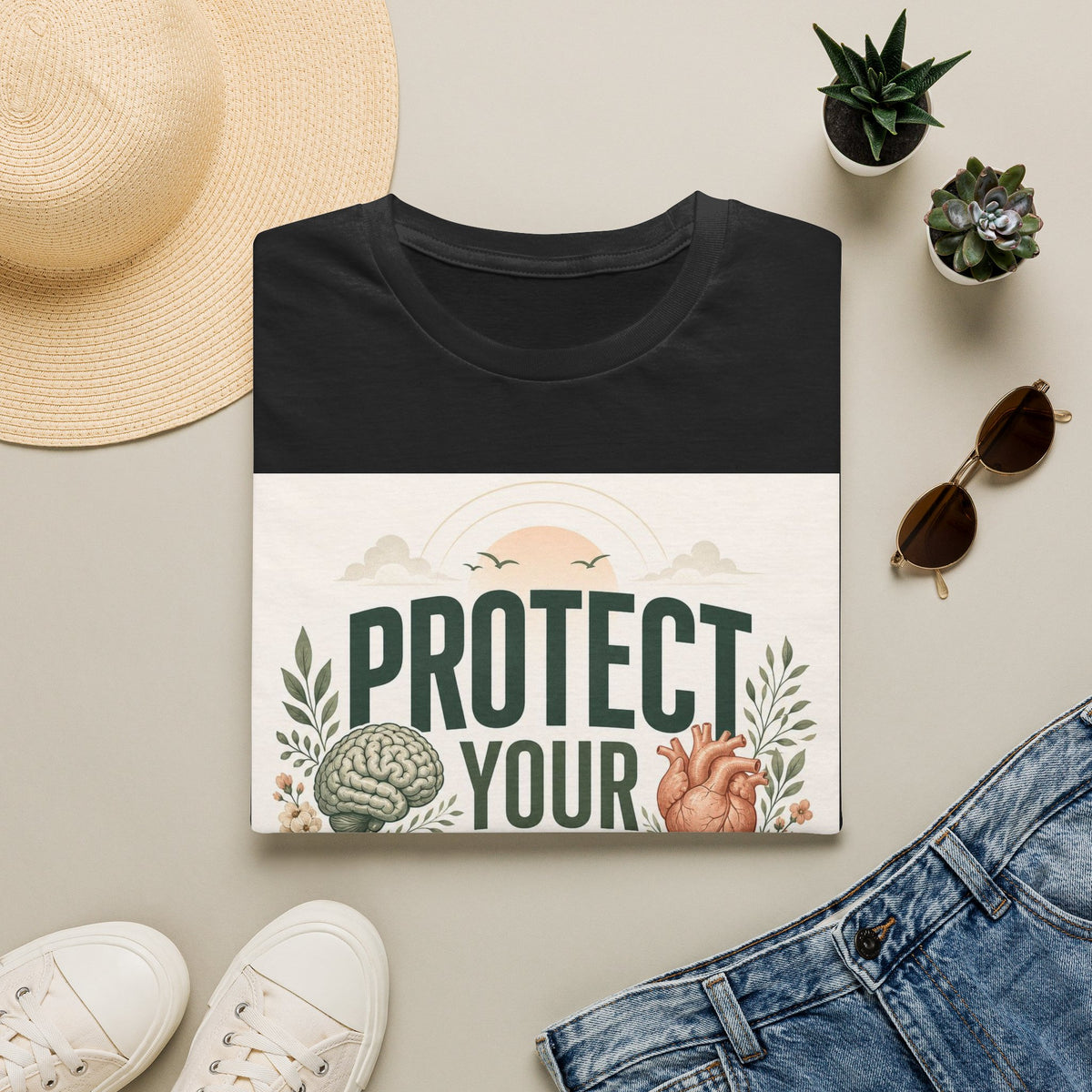 Large Typography Graphic Promoting Peace With Botanical Elements