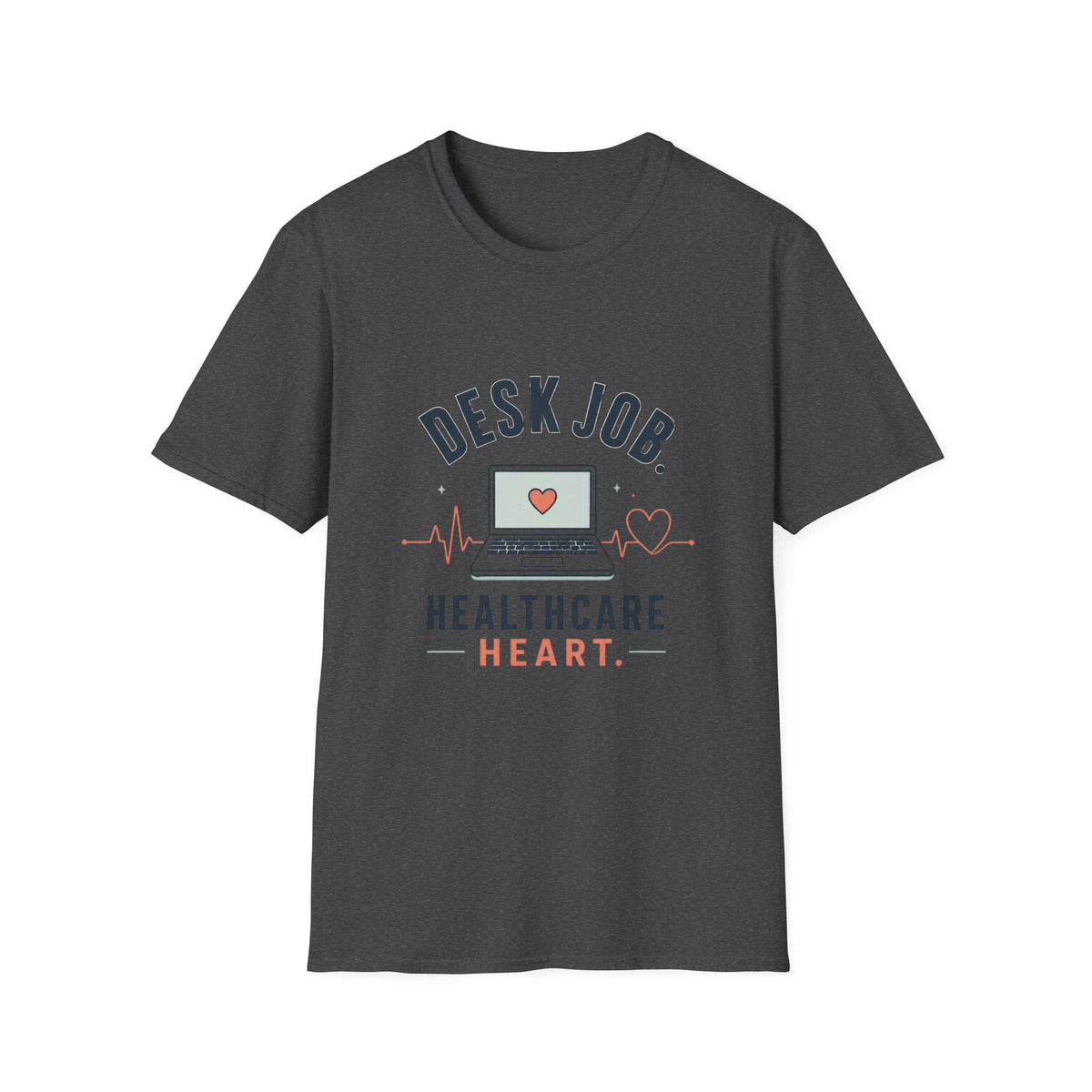 Minimalist T Shirt Design Showcasing Healthcare Heartbeat Concept