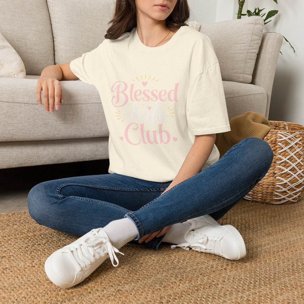 Blessed Wife Club T-Shirt — Pastel Pink 'Blessed' Graphic Tee