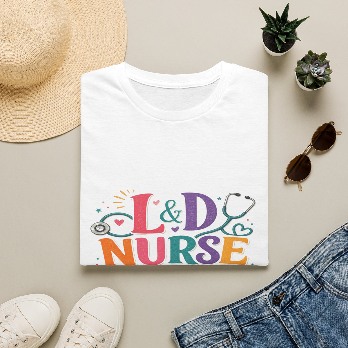 L&D Nurse Energy Trendy T-Shirt Design with Vibrant Elements- Graphic Tees