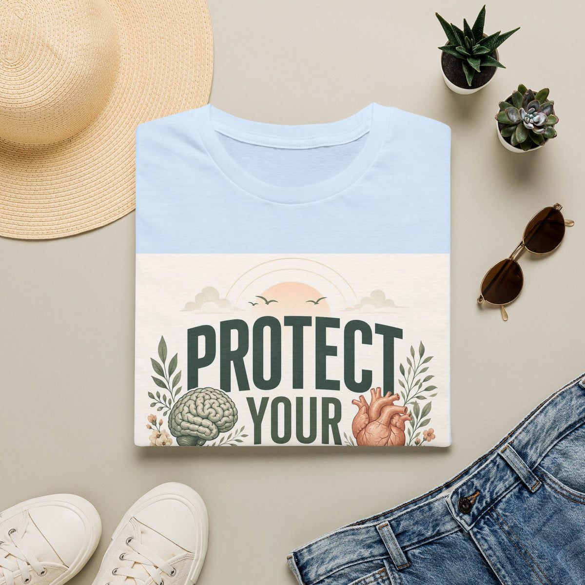 Large Typography Graphic Promoting Peace With Botanical Elements