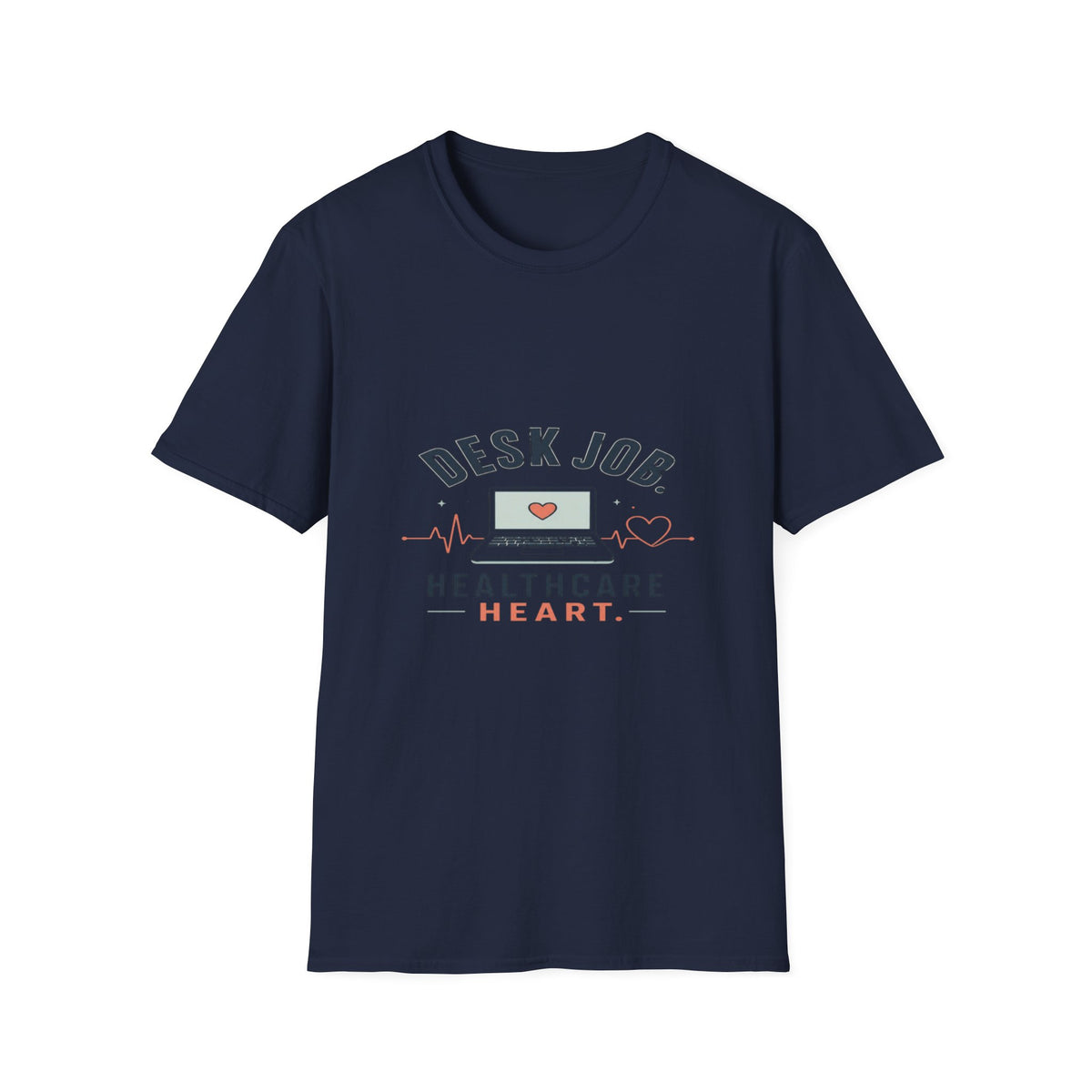 Minimalist T-shirt Design Showcasing Healthcare Heartbeat Concept- Graphic Tees