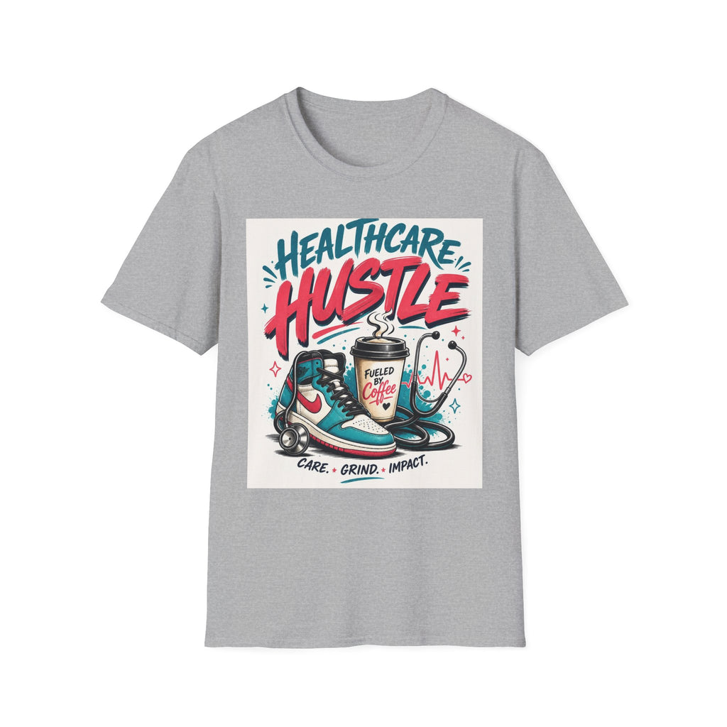 Dynamic T Shirt Design Featuring Healthcare Hustle Text