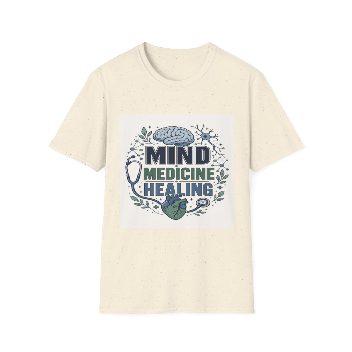 Illustration of Stacked Words Mind Medicine Healing with Medical Icons- Graphic Tees