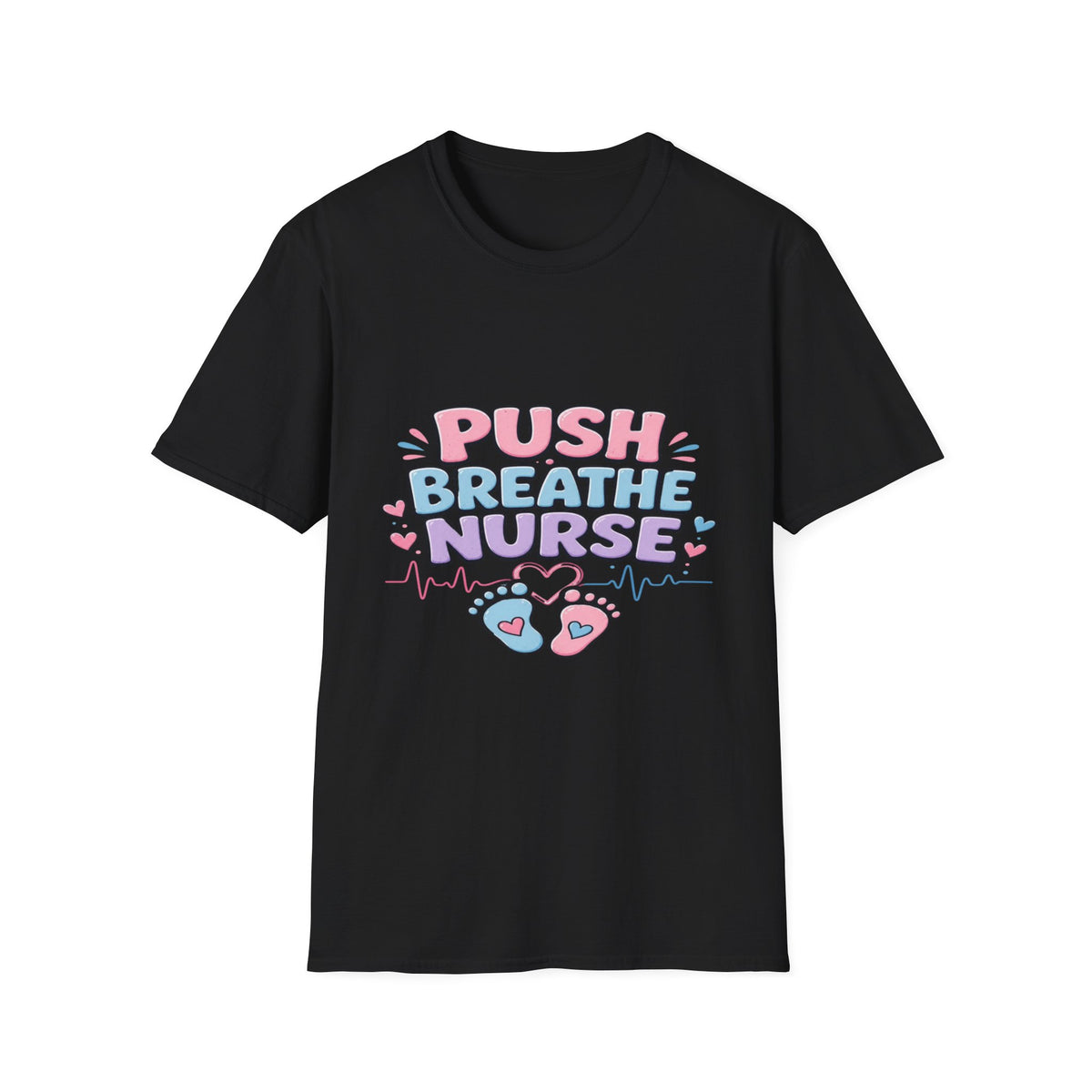 Playful Typography Design With Baby Footprints And Heart- Graphic Tees