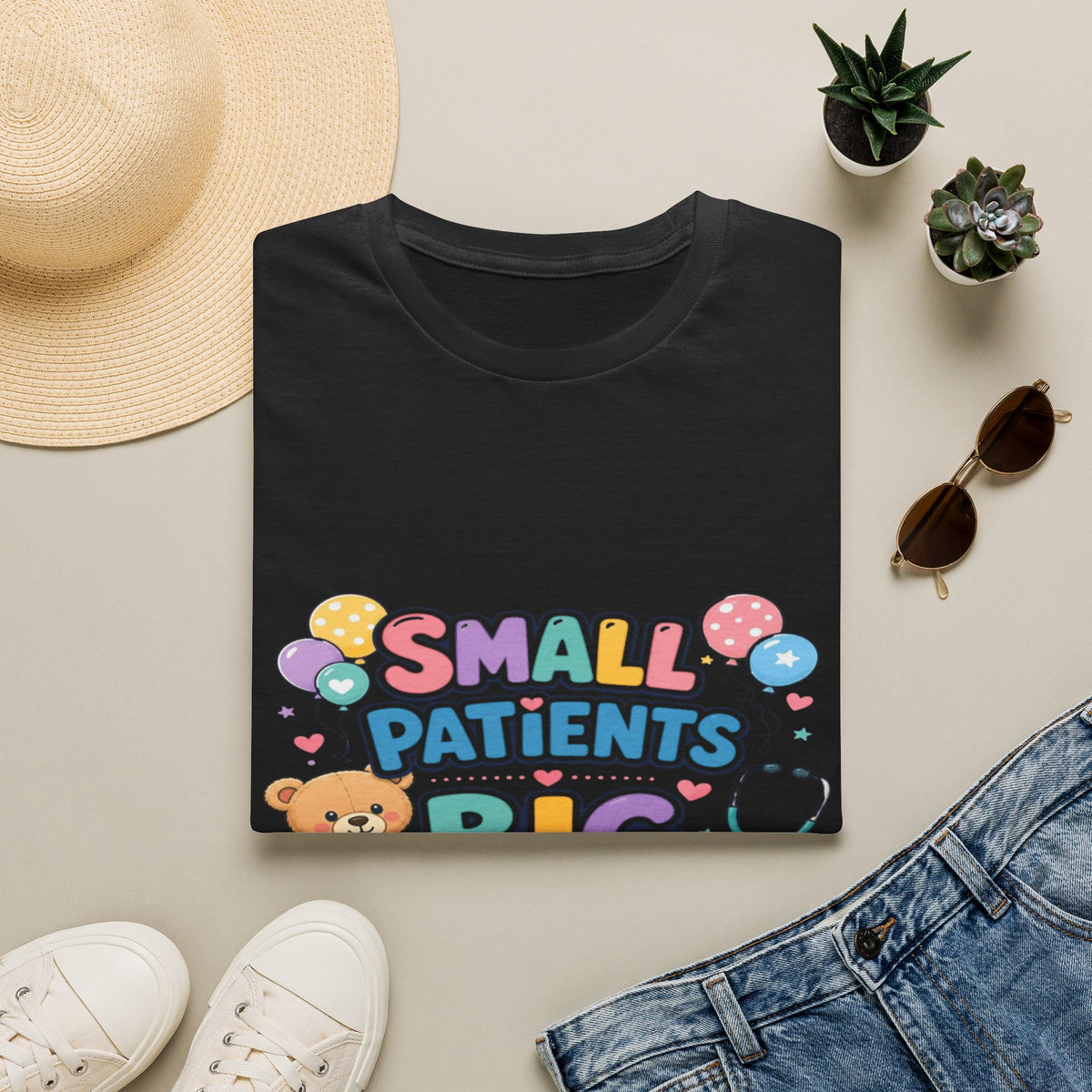 Vibrant T-Shirt Design Celebrating Pediatric Care With Balloons- Graphic Tees