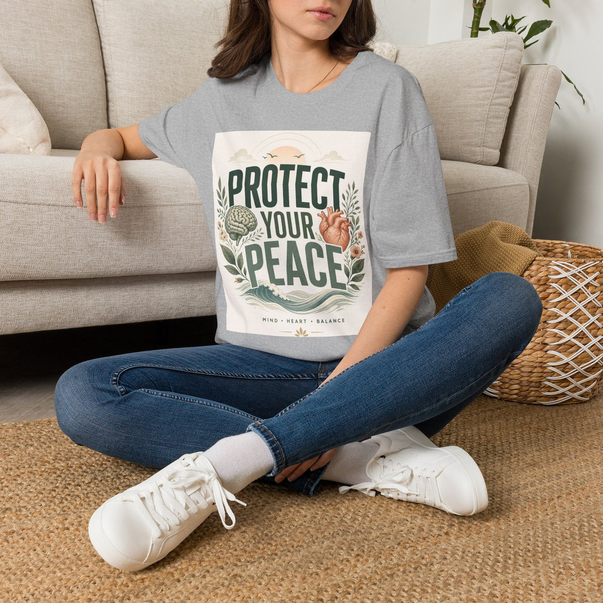 Large Typography Graphic Promoting Peace With Botanical Elements