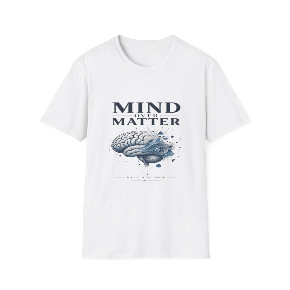 Intricate Brain Illustration With Geometric Patterns And Bold Typography- Graphic Tees