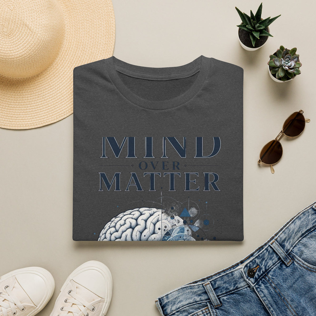 Intricate Brain Illustration With Geometric Patterns And Bold Typography