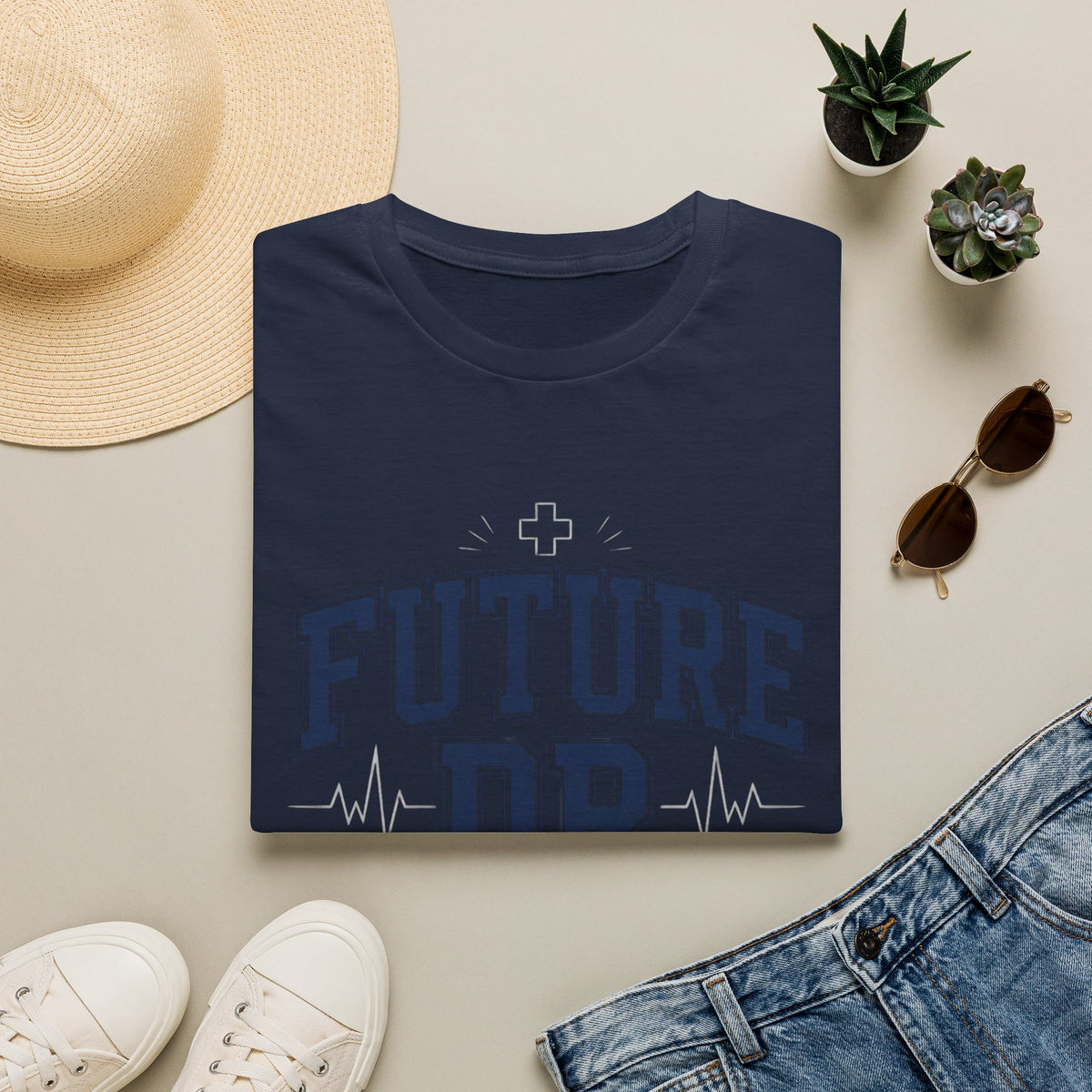 Collegiate T Shirt Design With Future Dr Text And Medical Accents