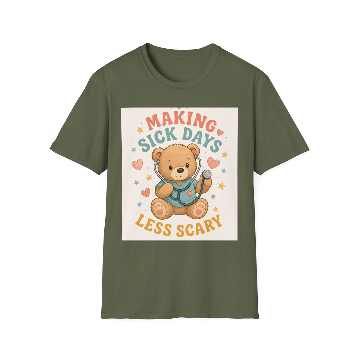 T Shirt Design Featuring Teddy Bear With Stethoscope And Stars