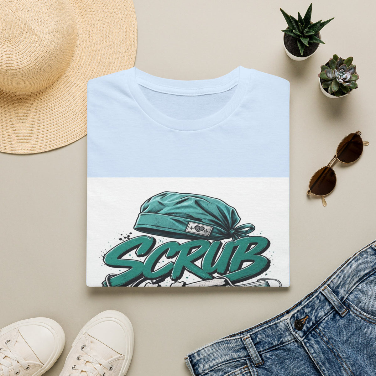 Modern Scrub Life T-Shirt Design With Playful Typography- Graphic Tees