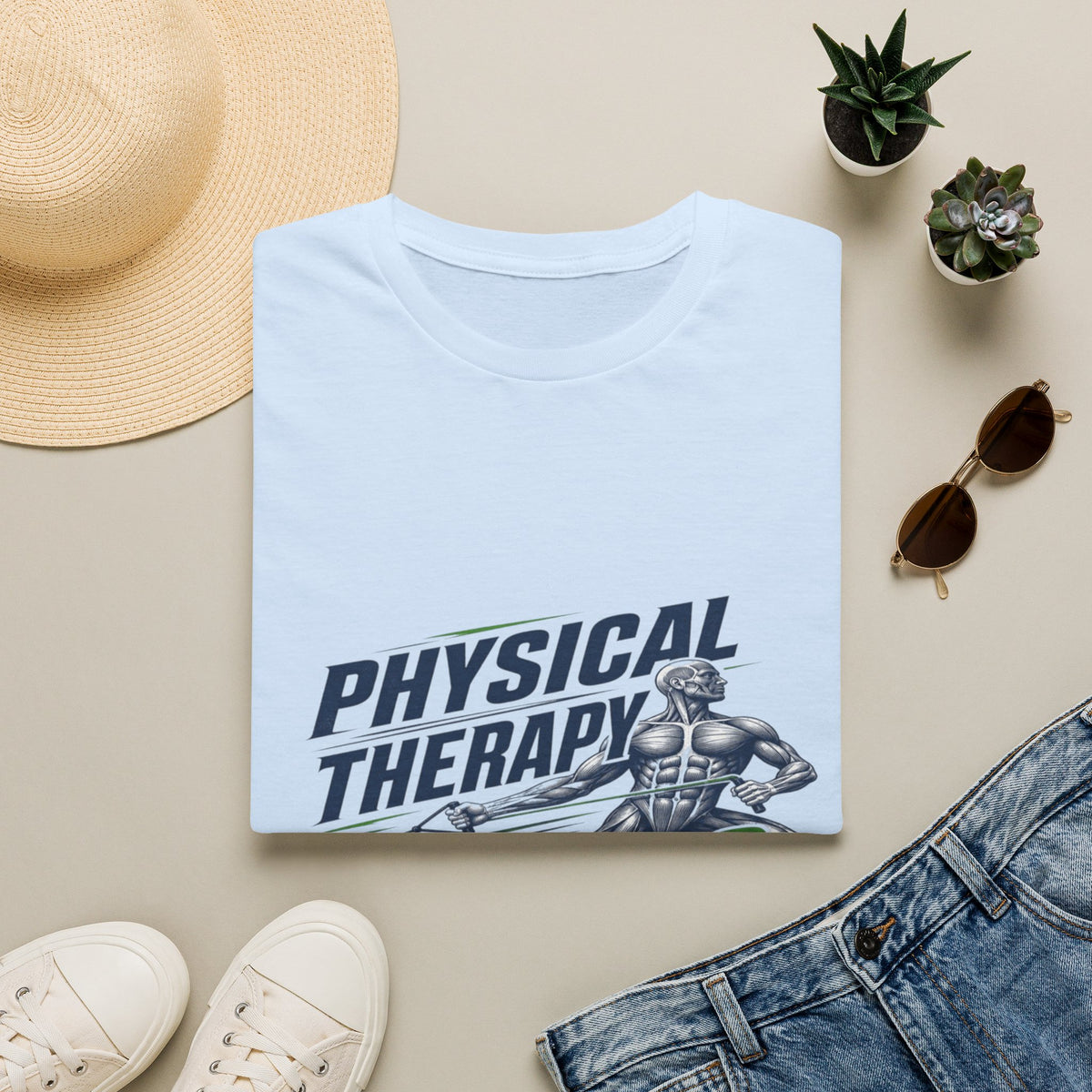 Bold Typography Design With Muscular Figure and Dynamic Lines- Graphic Tees